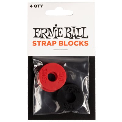 BLOQUEURS COURROIE NOIR / ROUGE (4UN) ERNIE BALL